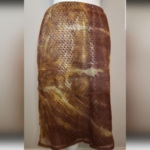 CUSTO BARCELONA SIZE 3 VINTAGE METALLIC PENCIL SKIRT